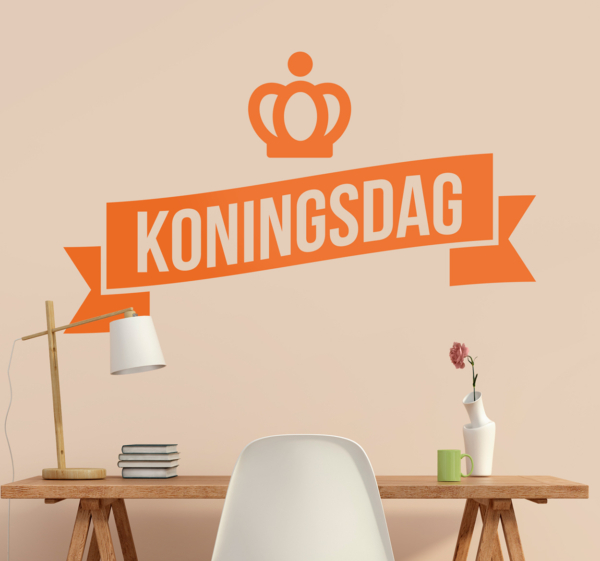 Muursticker koningsdag oranje
