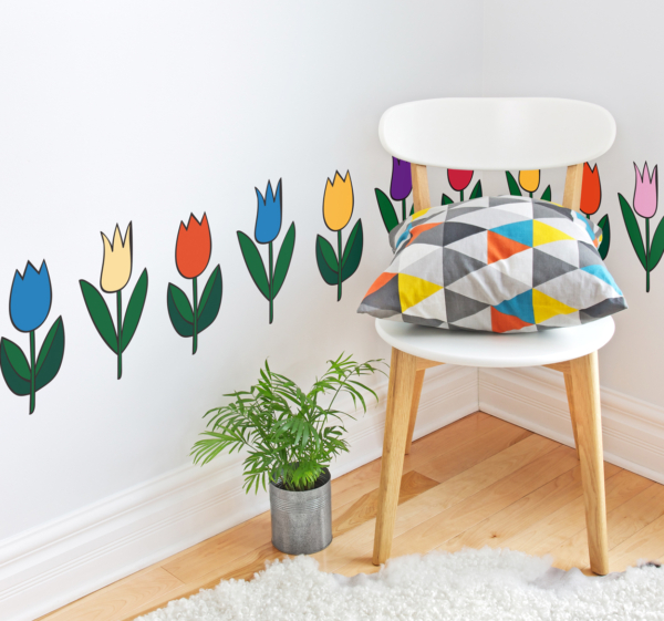 Bloemen muursticker tulpen