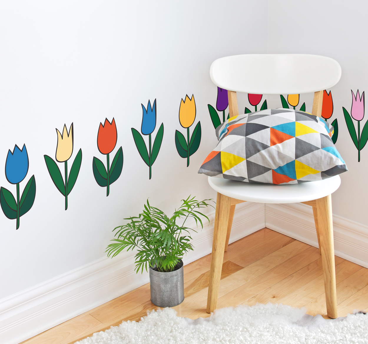 Bloemen muursticker tulpen