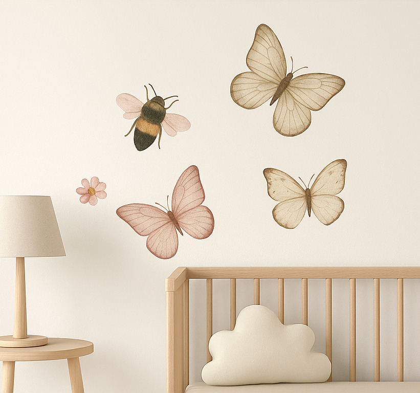 Boho insecten ontwerp muursticker kinderkamer
