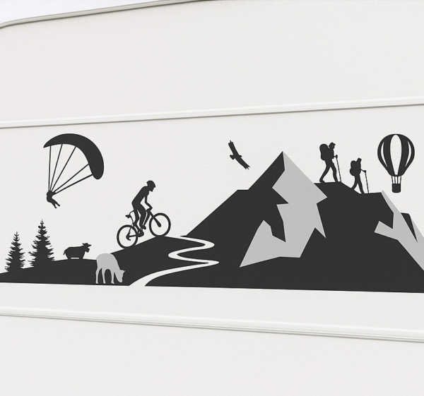 Alle bergsporten caravan sticker