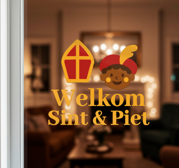 Welkom sint & piet raamsticker etalage sticker