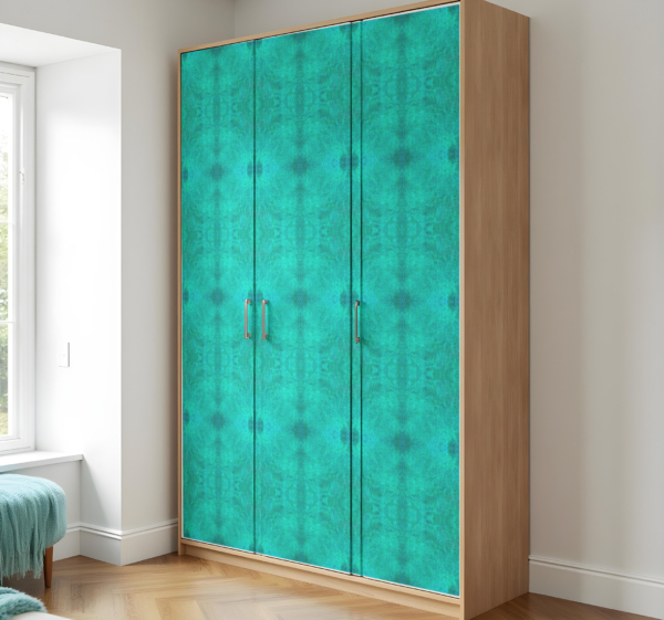 Turkoois textuurpatroon meubel sticker