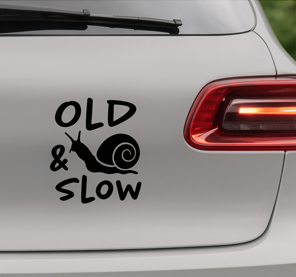 Autosticker oude en trage slak