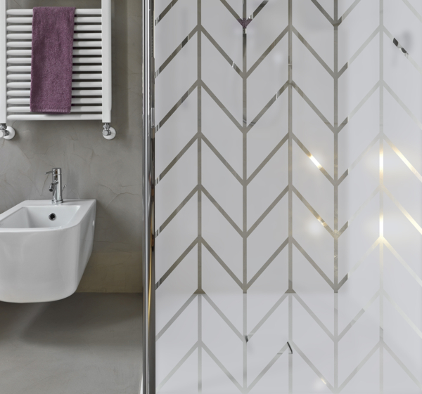 Badkamer douchewand sticker geometrisch