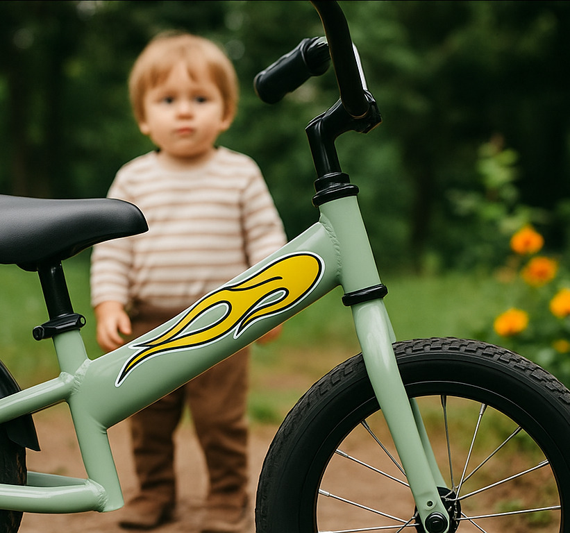 Fiets sticker vlammen