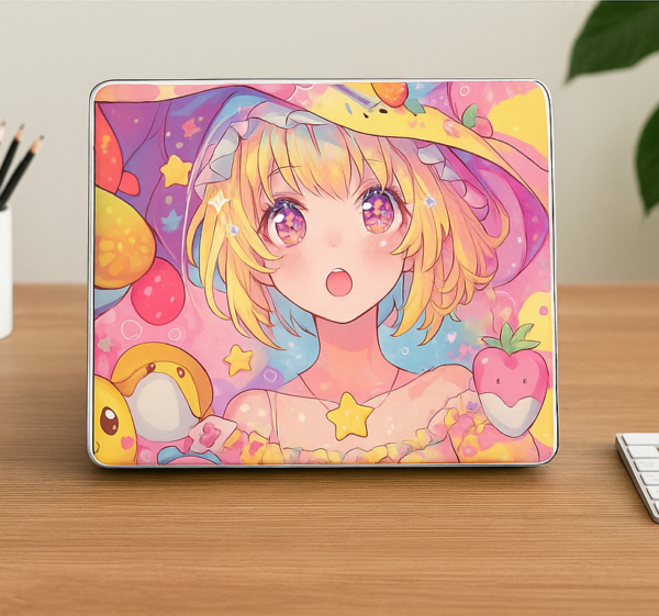 Laptop sticker kawaii pastel anime wrap