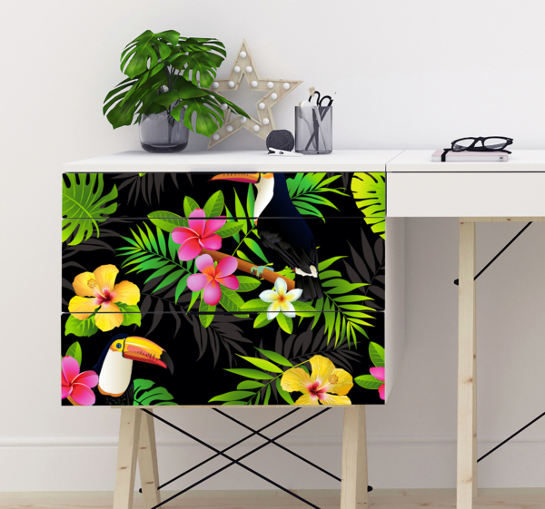 Meubel sticker jungle bloemen