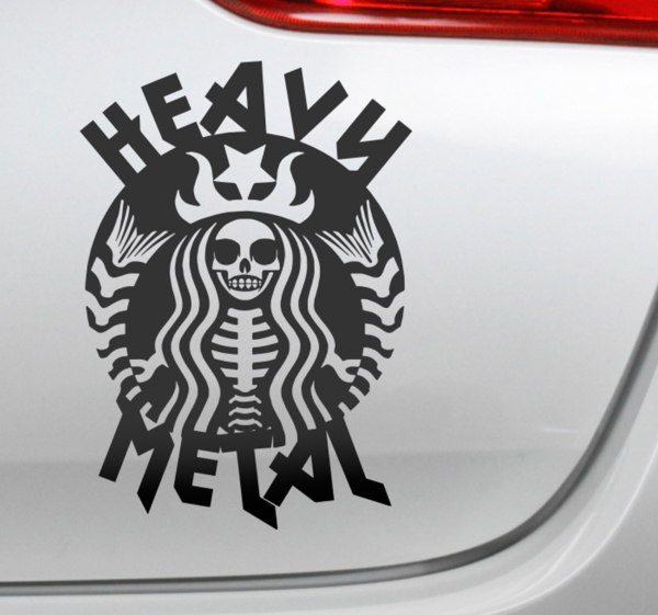 Motor Sticker Heavy Metal muziek silhouette