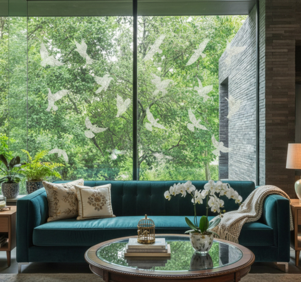 Raamsticker romantische vogels