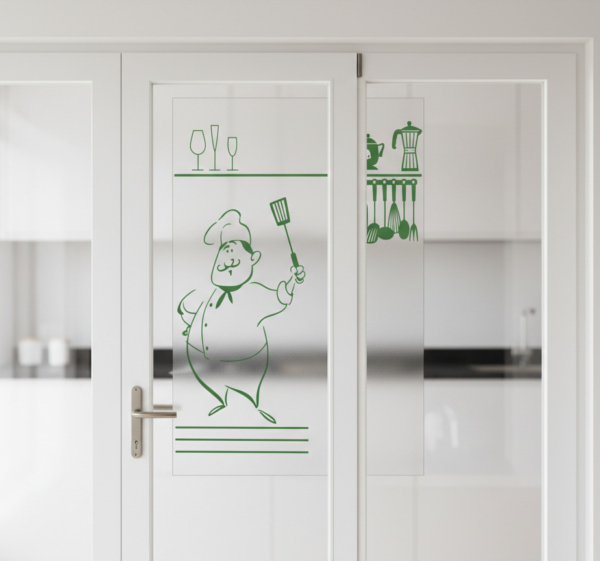 Raamsticker chef-kok keukenset