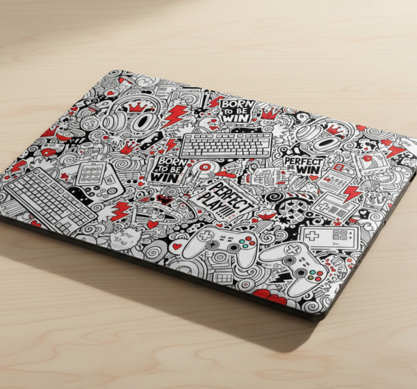 Laptop sticker gamer tekening skin
