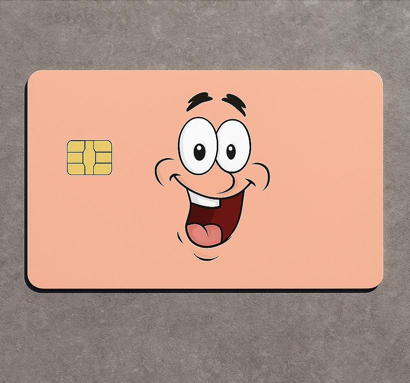 Pinpas sticker cartoon personage glimlach