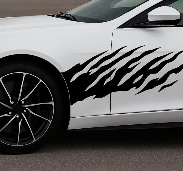 Autosticker tribal monokleurige strepen