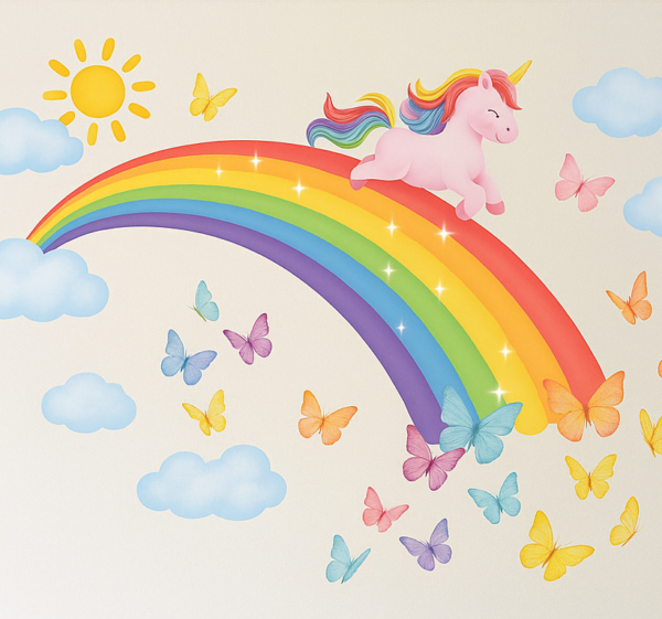 Muursticker kinderkamer mooie regenboog