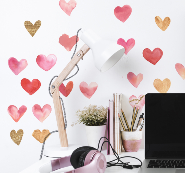 Set van 20 stickers met hartjes