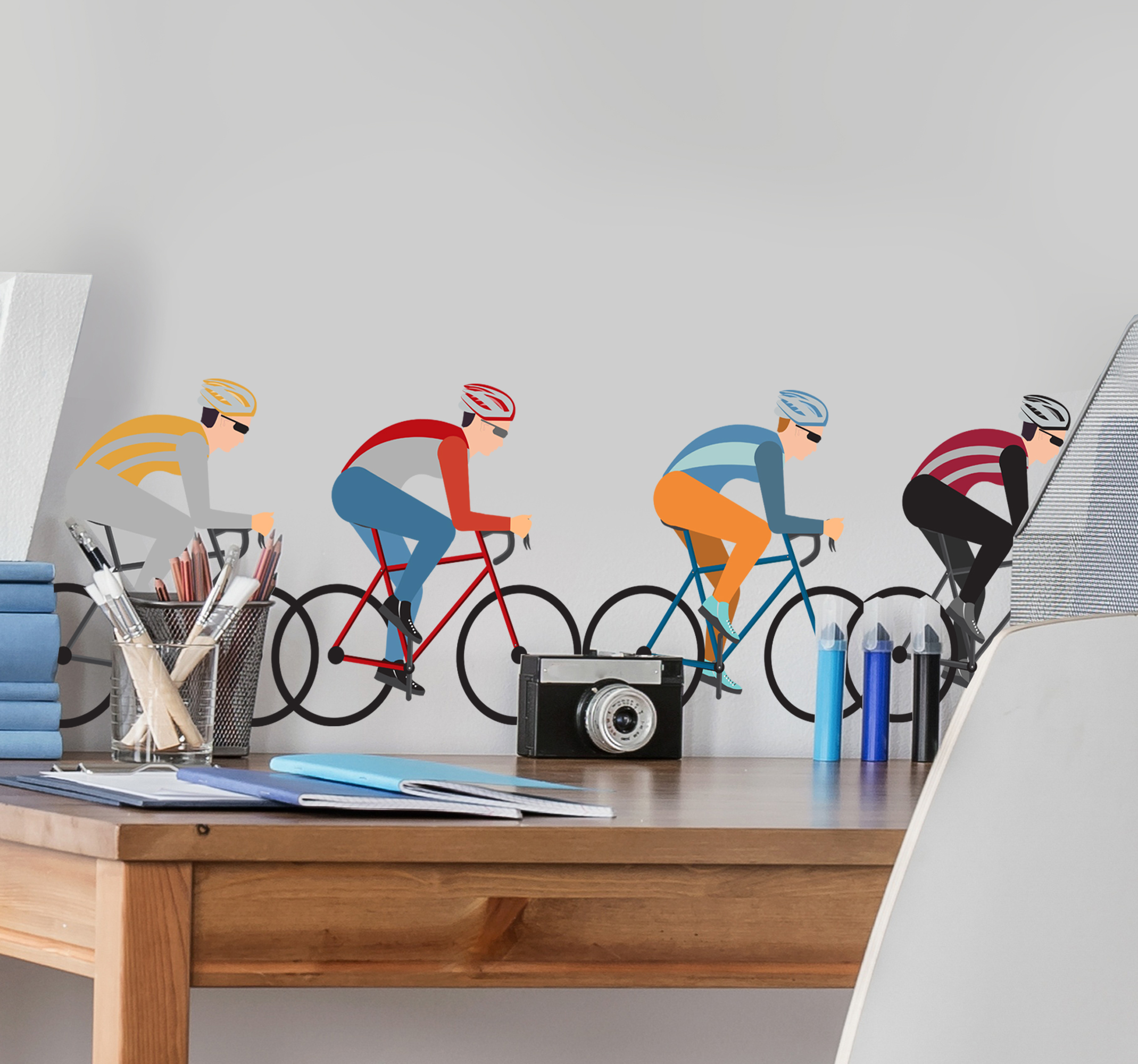 Fietsers fietsen sport sticker