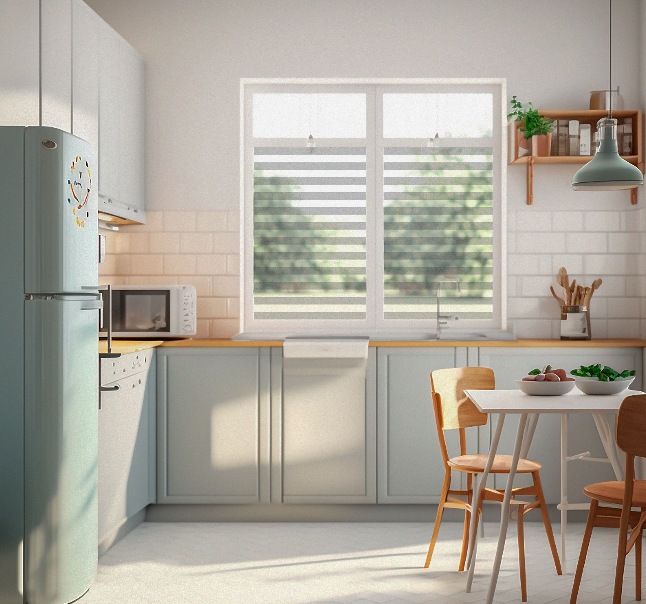 Raamsticker strepen doorschijnend