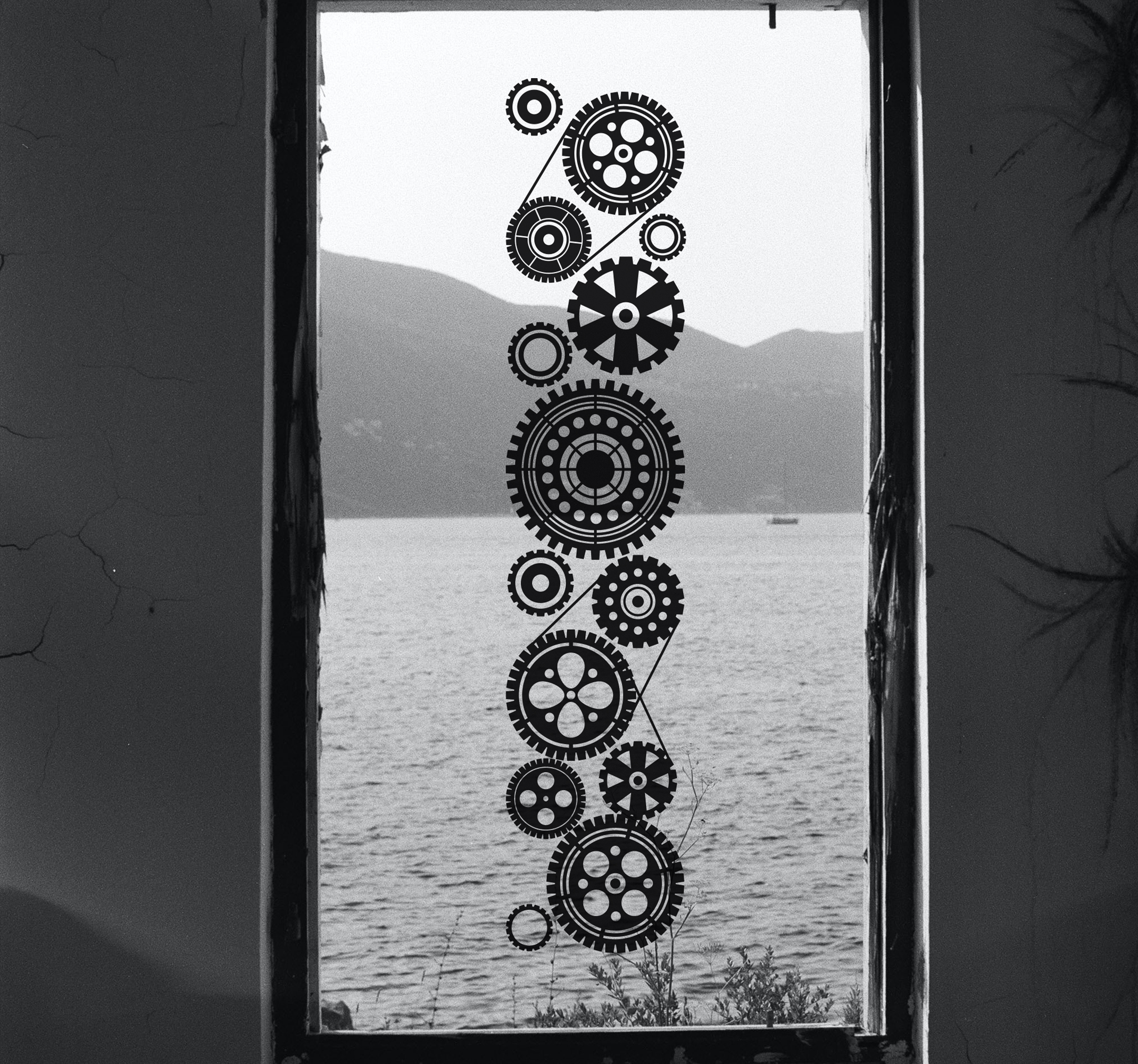 Raamsticker fabriek garage