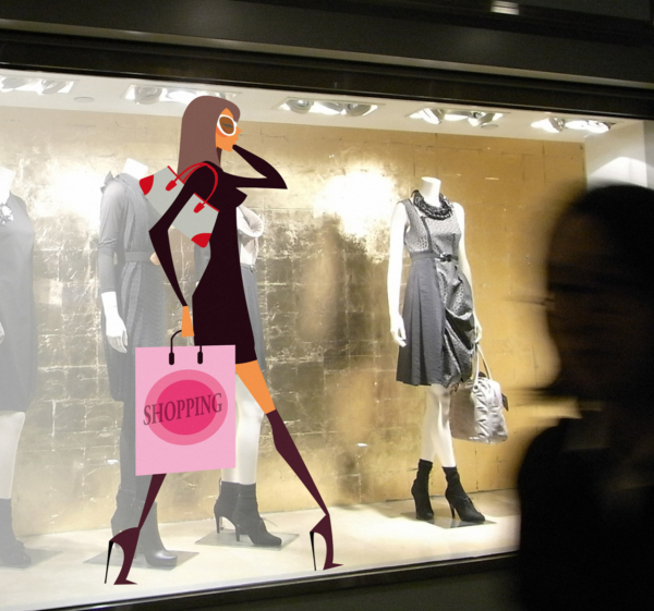 Sticker mode fashion shoppen vrouw