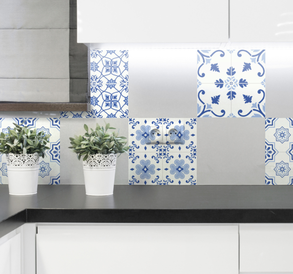 Tegelstickers keuken delfts blauw