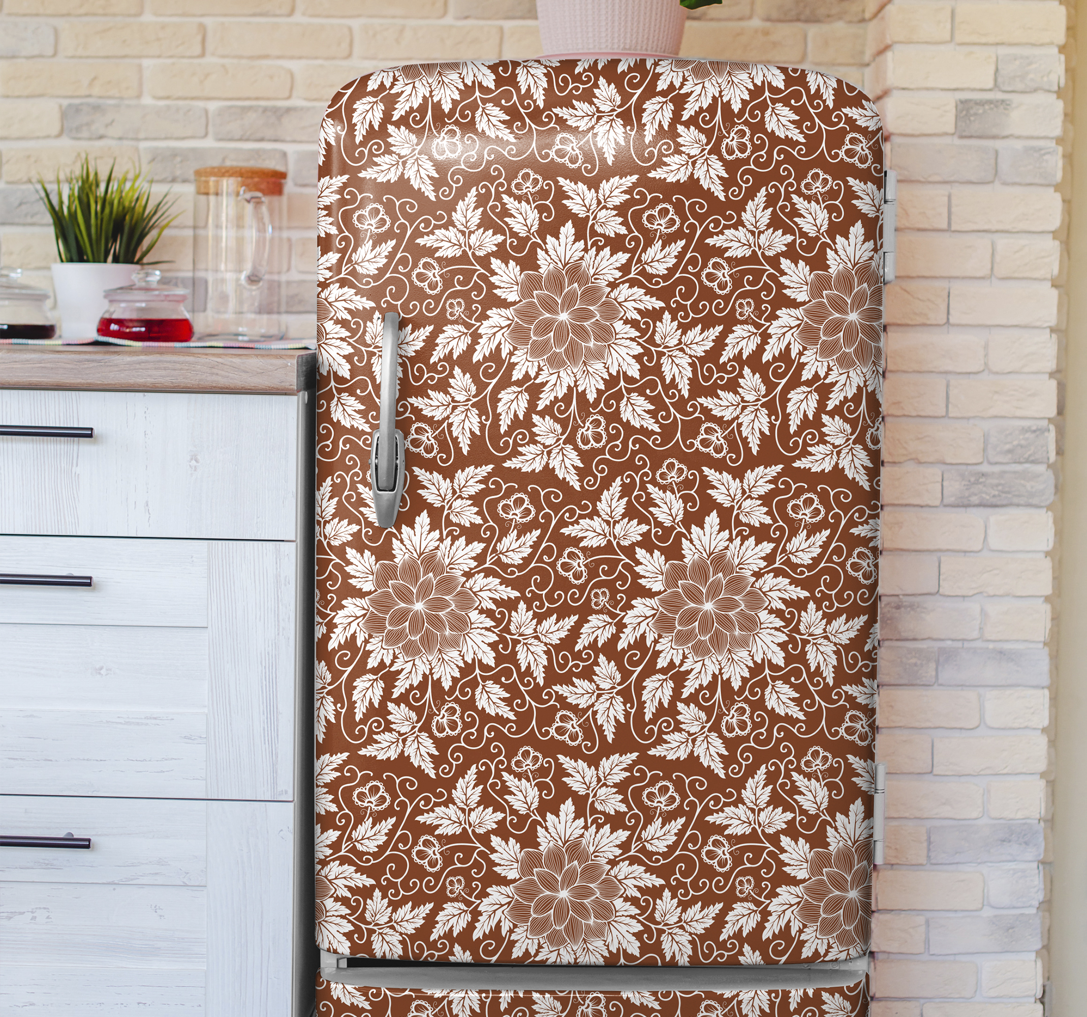 Koelkast stickers Bloemen paisley patroon
