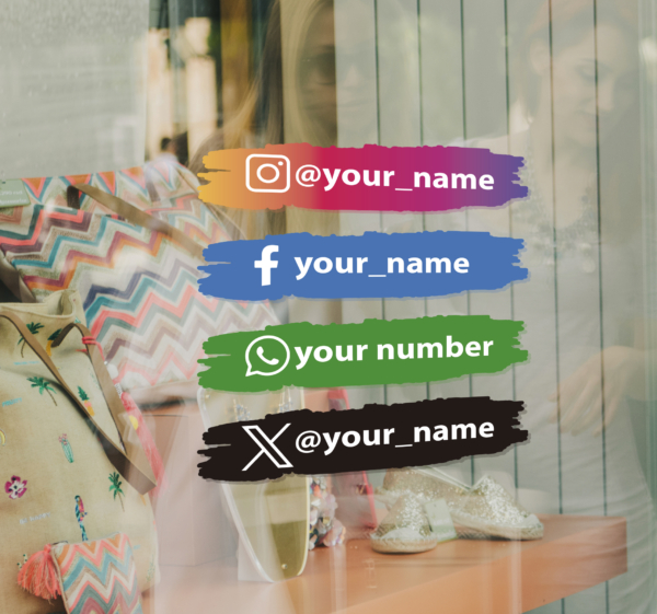 Aanwijzingen muurstickers Social media iconen gepersonaliseerd