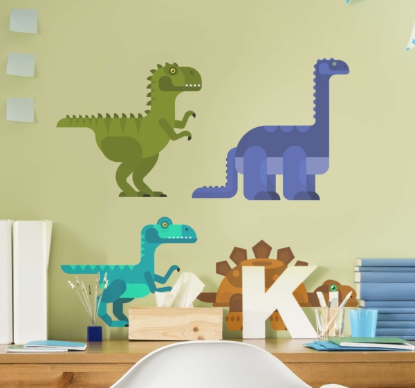 Dino muursticker Geometrische dinosaurussen