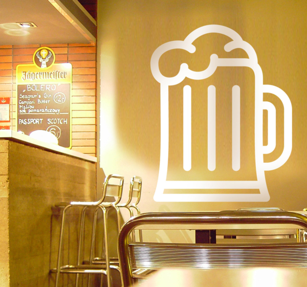 Sticker tekening glas bier schuimkraag