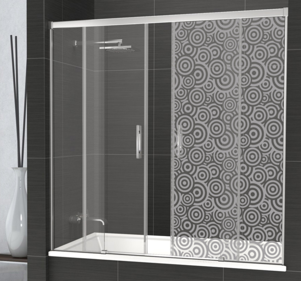 Sticker douchedeur golven