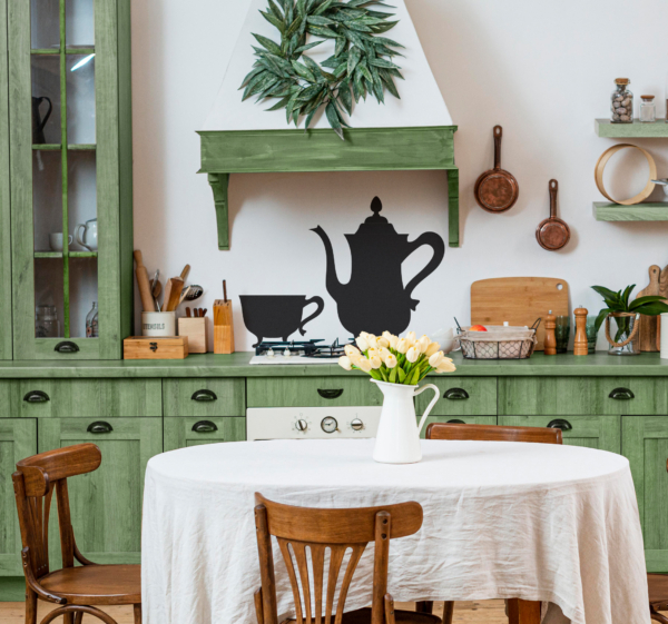 Muursticker keuken vintage theepot