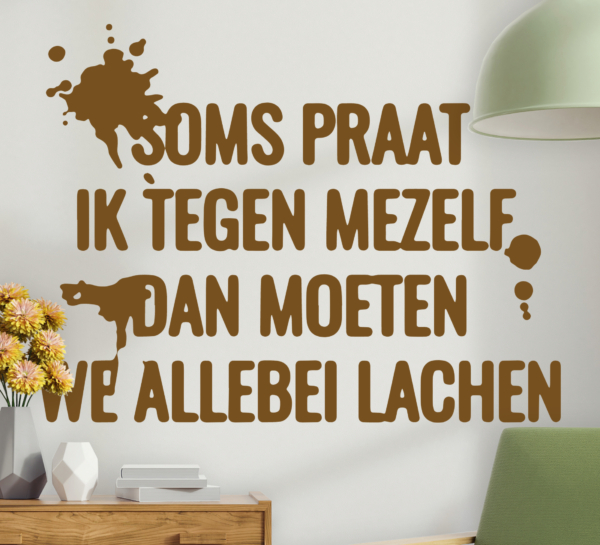 Sticker quotes Soms praat ik tegen mezelf