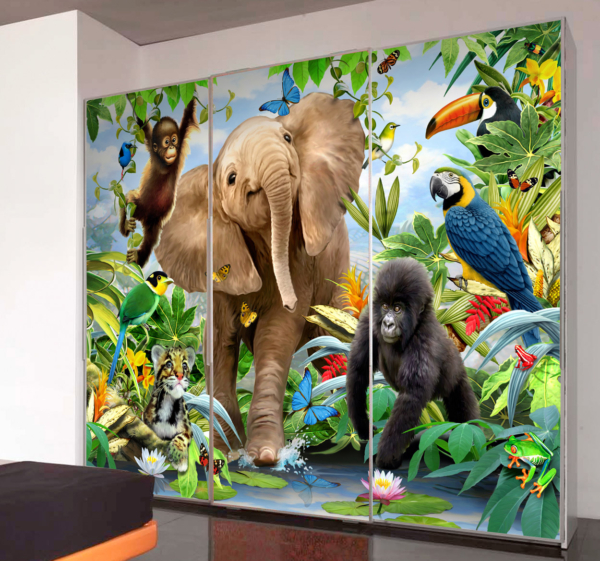muursticker kinderkamer kind dieren jungle kleuren