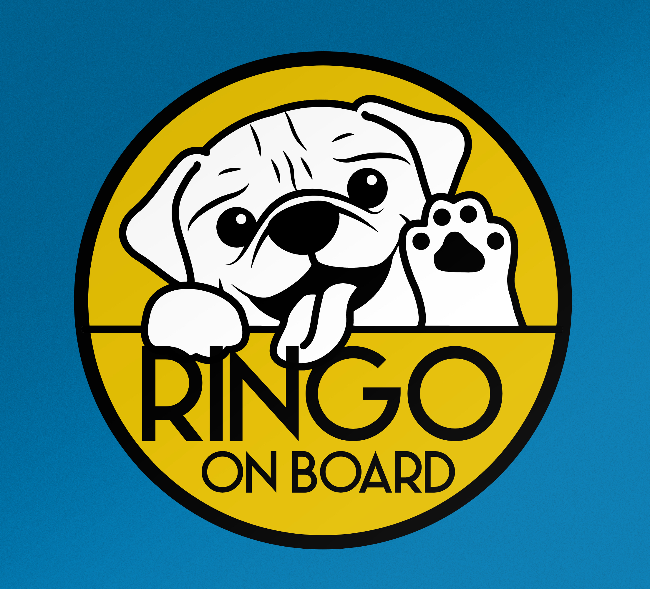 Autostickers Monocolor leuke hond gluren