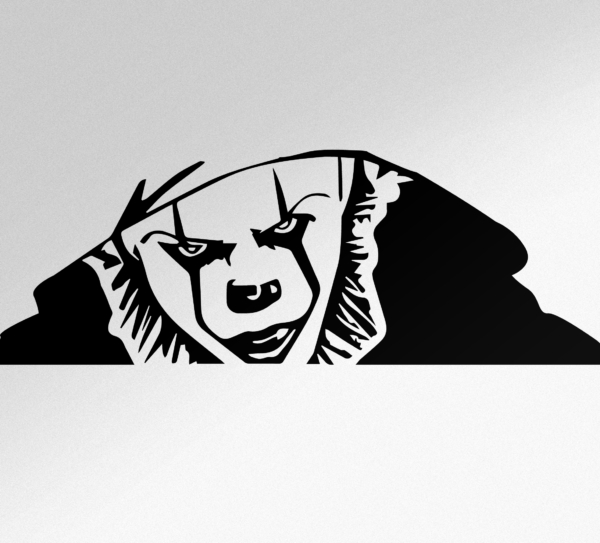 Decoratie stickers auto beangstigend het clown gluren