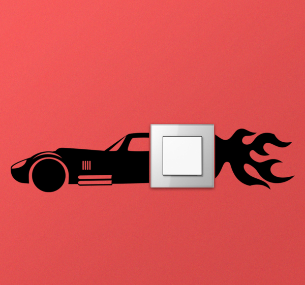 Muursticker stopcontact Auto wegrijden