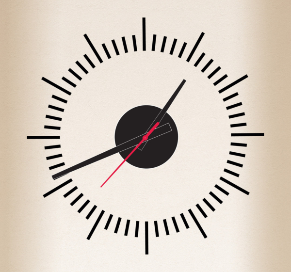 Klok sticker streepjes