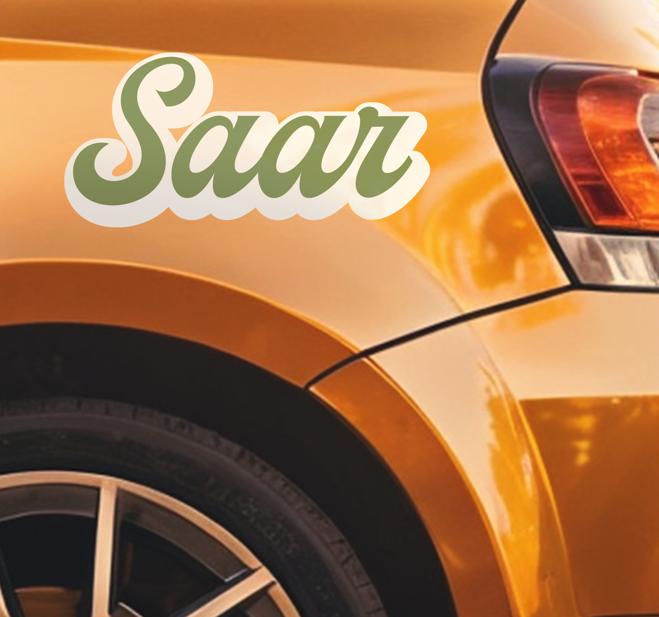 Autostickers Kalligrafie vintage retro belettering