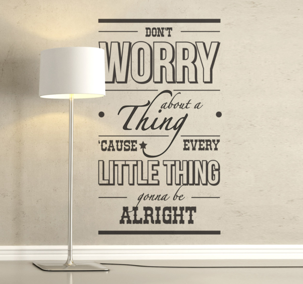 Muurstickers woonkamer Three little birds Bob Marley