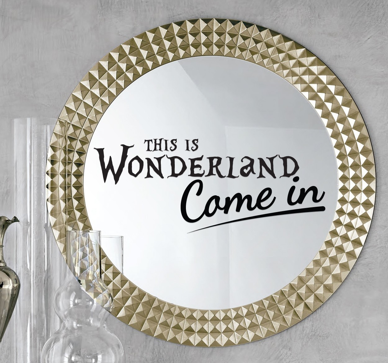Spiegel sticker Wonderland Come In