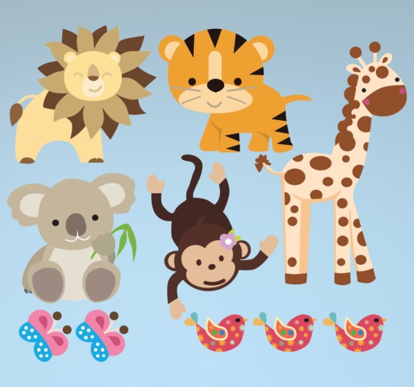Muursticker kinderkamer jungle dieren
