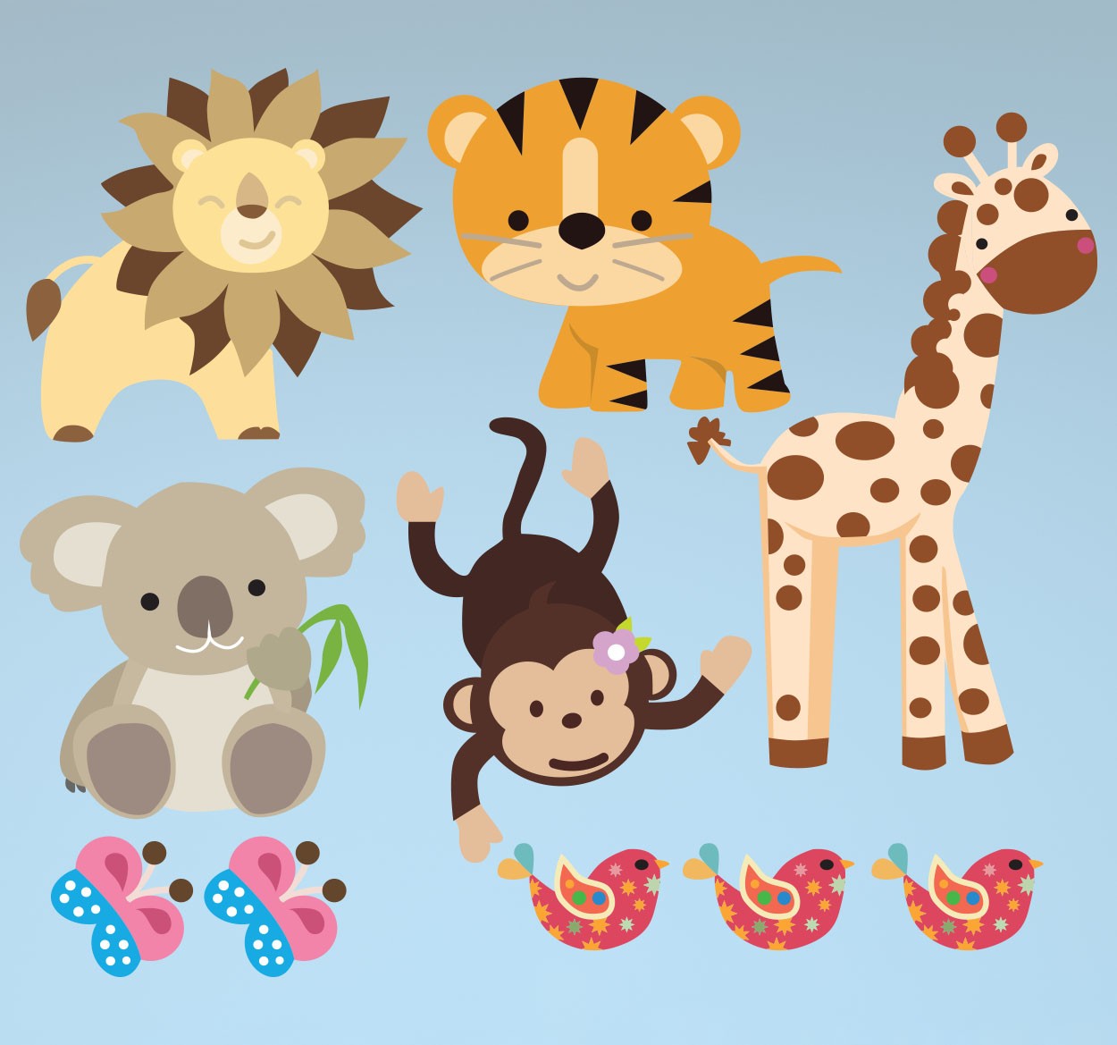 Muursticker kinderkamer jungle dieren