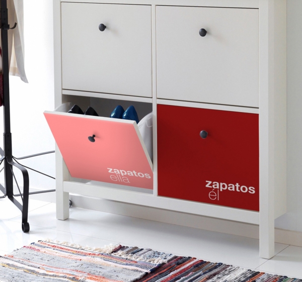 Meubel sticker kallax laden aanpasbare namen