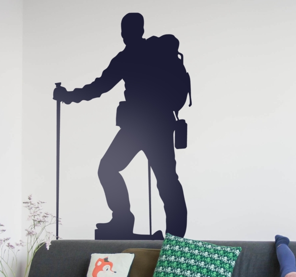 Wandelaar Muursticker Nordic Walking