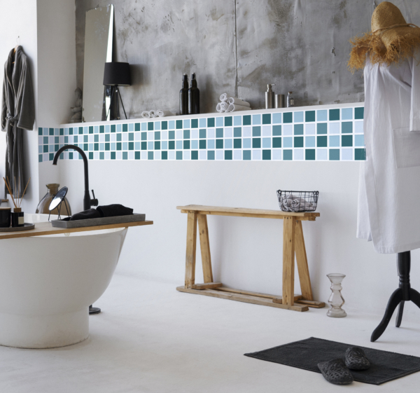 Koele tonen mozaik tegelstickers badkamer