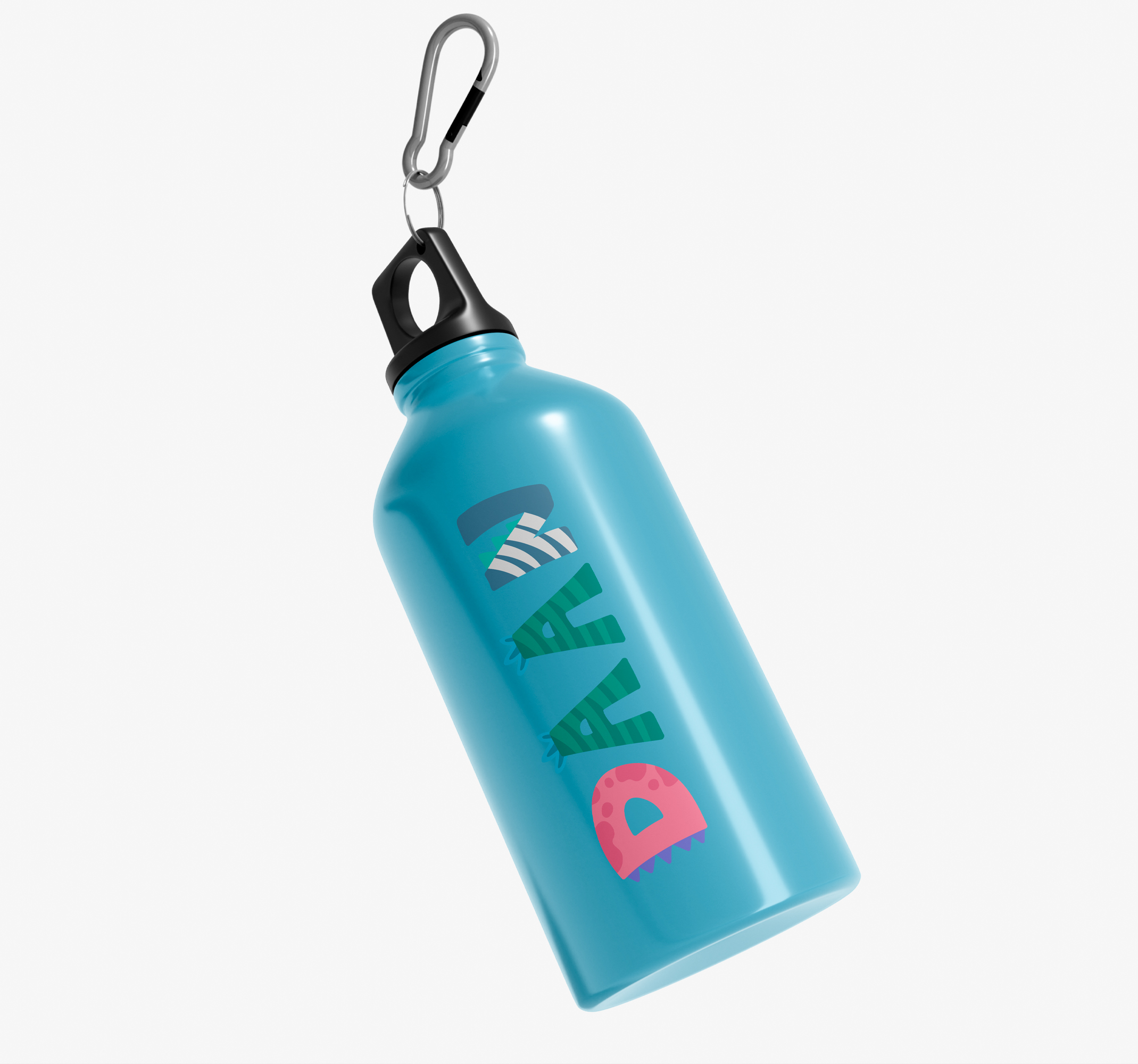 Drinkfles sticker dierenpatroon personaliseerbaar