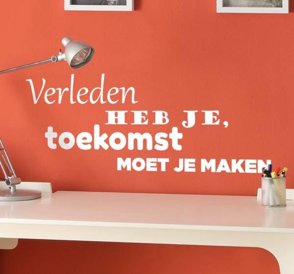 Verleden toekomst Nederlandse tekst sticker