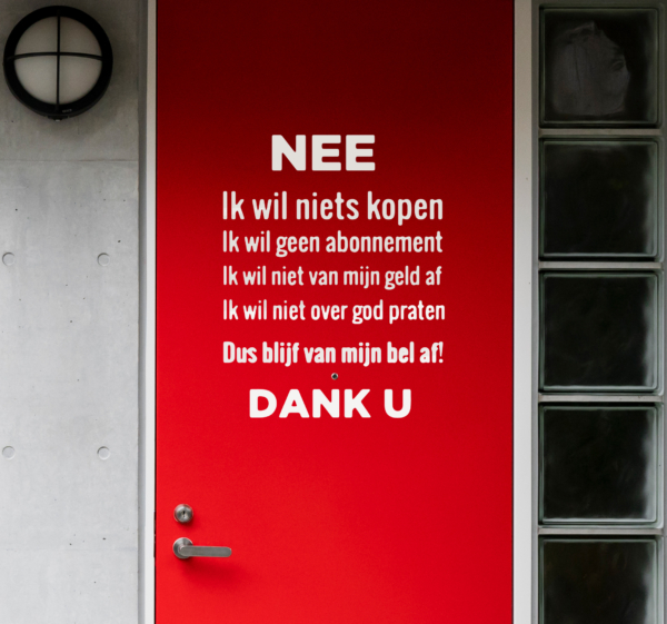 Tekst sticker nee dank u