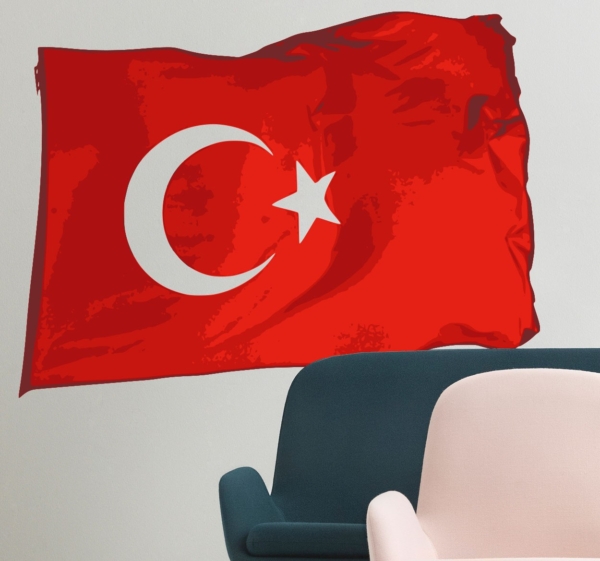 Turkse vlag muursticker