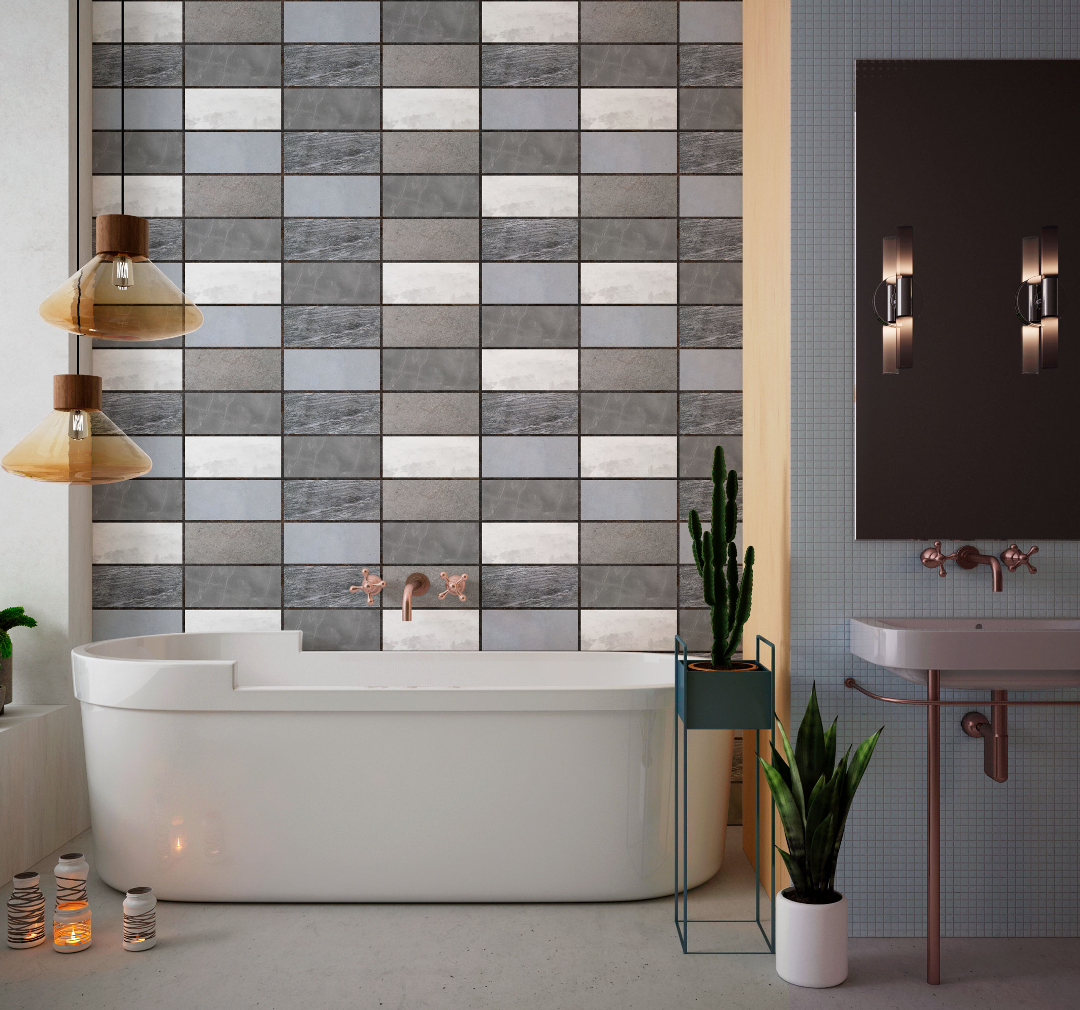 Tegelstickers badkamer beton